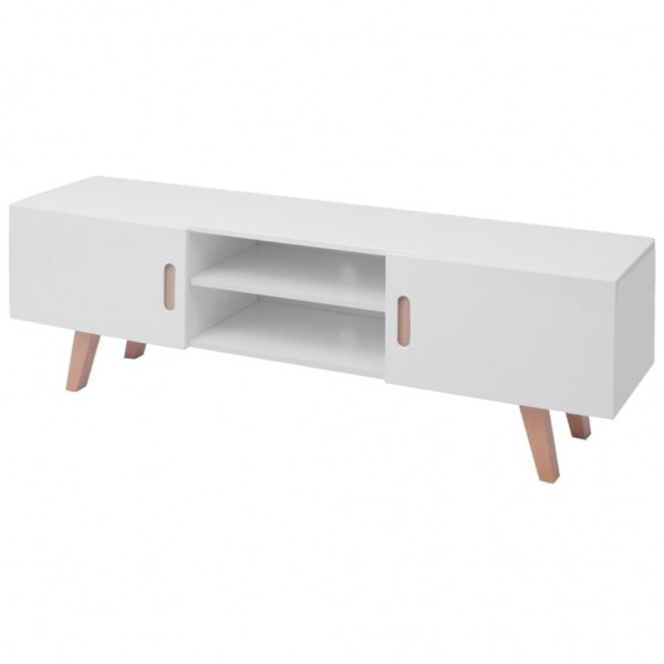 Mueble para TV MDF 150x35x48.5 cm blanco brillante