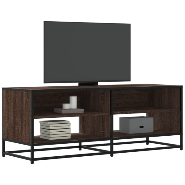 Mueble TV metal y madera ingeniería marrón roble 120.5x40x46 cm