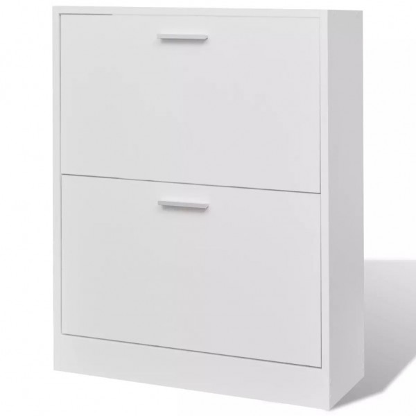 Mueble zapatero blanco con 2 compartimentos