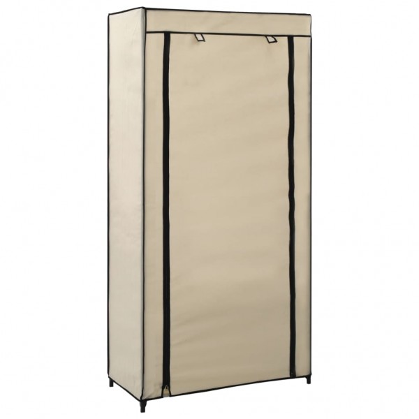 Mueble zapatero con funda de tela color crema 58x28x106 cm