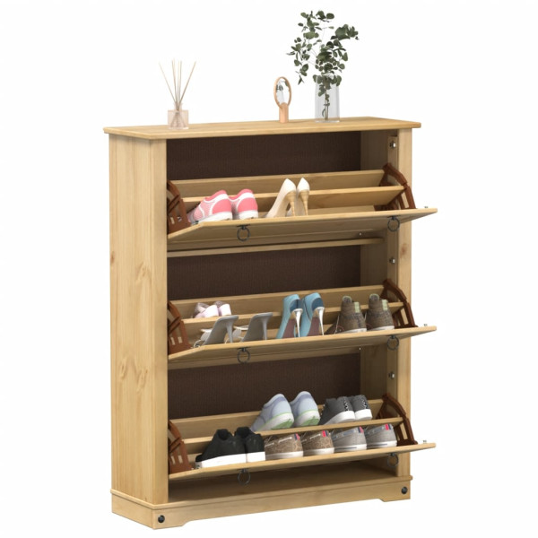 Mueble zapatero Corona madera maciza de pino 99x32x124.5 cm