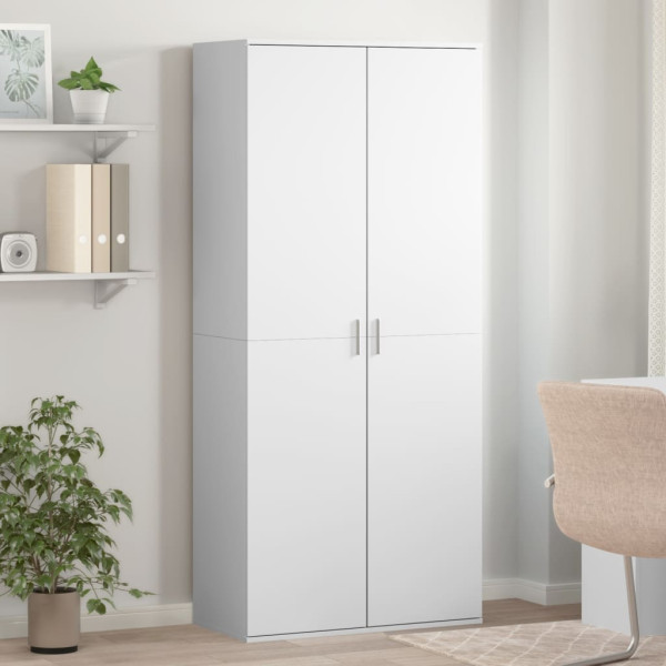 Mueble zapatero de madera de ingeniería blanco 80x39x178 cm