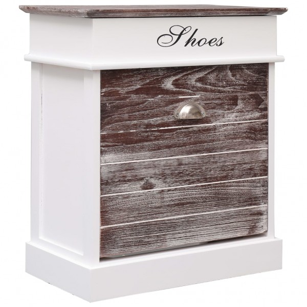 Mueble zapatero de madera de Paulownia marrón 50x28x58 cm