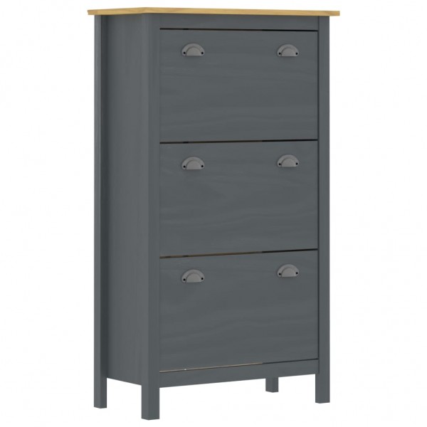 Mueble zapatero Hill madera pino gris 72x35x124 cm