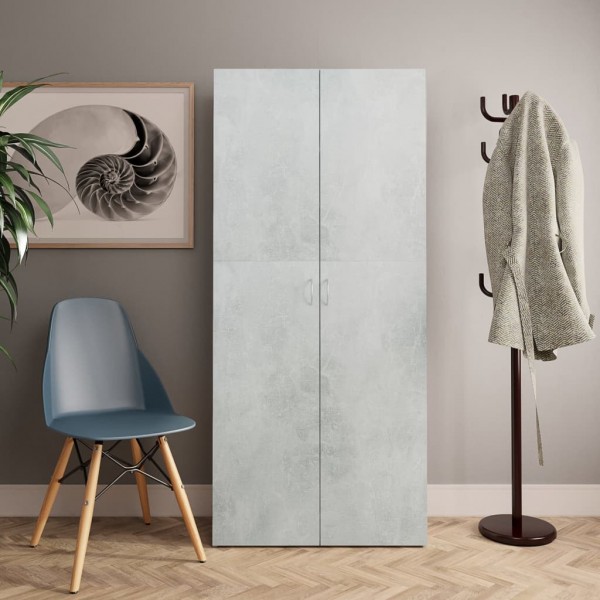 Mueble zapatero madera contrachapada gris 80x35.5x180 cm