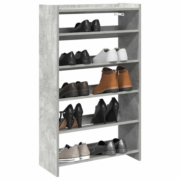 Mueble zapatero madera contrachapada gris hormigón 60x25x100 cm