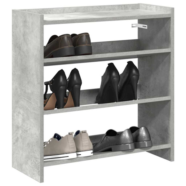 Mueble zapatero madera contrachapada gris hormigón 60x25x62 cm