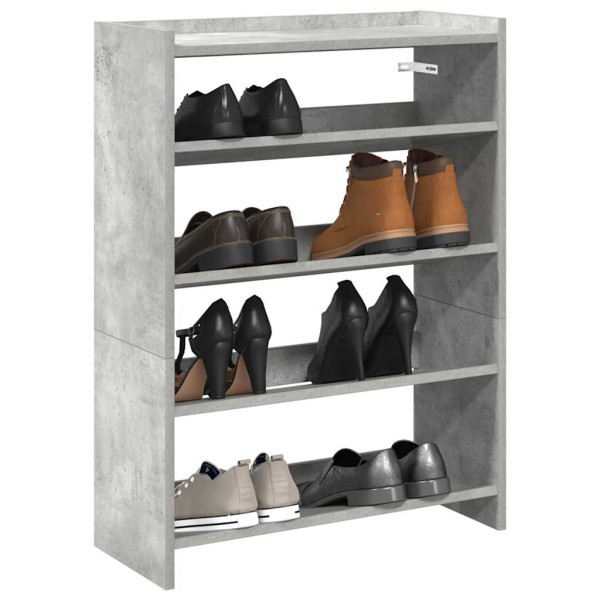 Mueble zapatero madera contrachapada gris hormigón 80x25x61.5cm