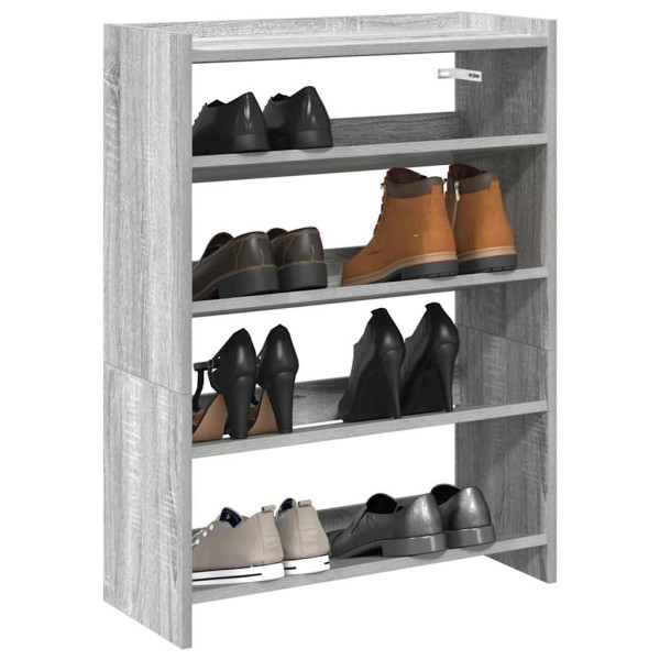 Mueble zapatero madera contrachapada gris sonoma 80x25x61.5 cm