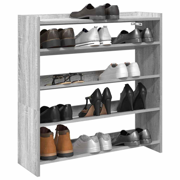 Mueble zapatero madera contrachapada gris sonoma 80x25x81 cm