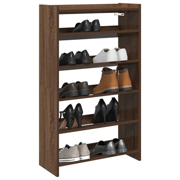 Mueble zapatero madera contrachapada marrón roble 60x25x100 cm