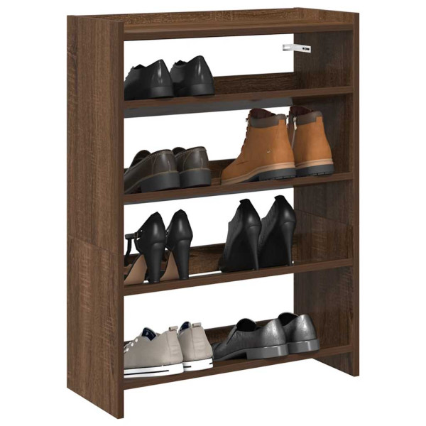 Mueble zapatero madera contrachapada marrón roble 80x25x61.5 cm