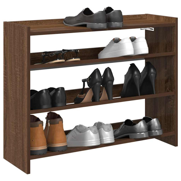 Mueble zapatero madera contrachapada marrón roble 80x25x62 cm
