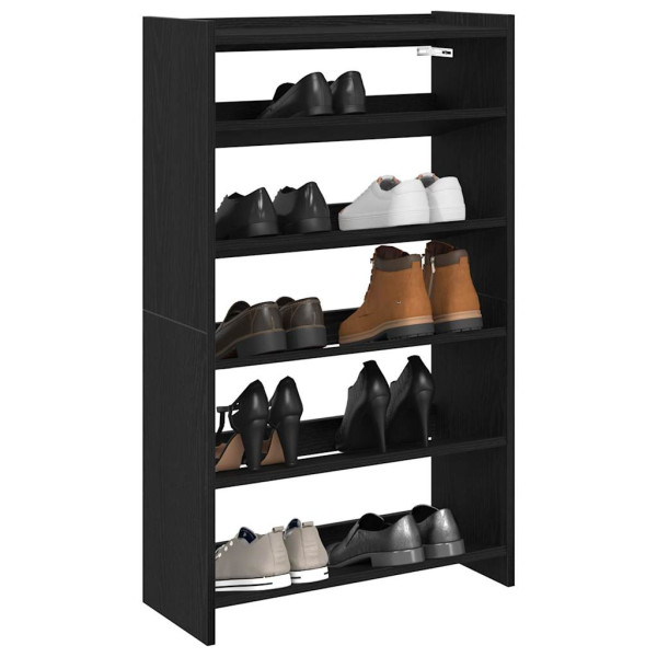 Mueble zapatero madera contrachapada negro 60x25x100 cm