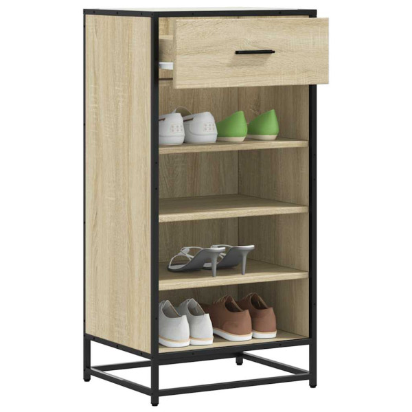 Mueble zapatero madera contrachapada roble sonoma 48x38x97.5 cm