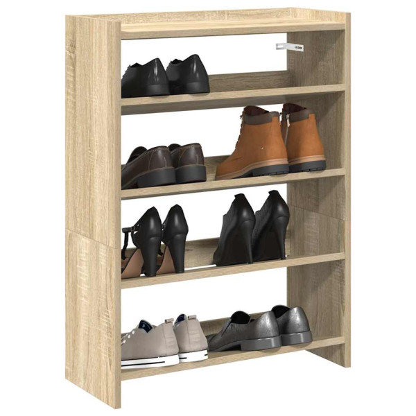 Mueble zapatero madera contrachapada roble sonoma 80x25x61.5 cm