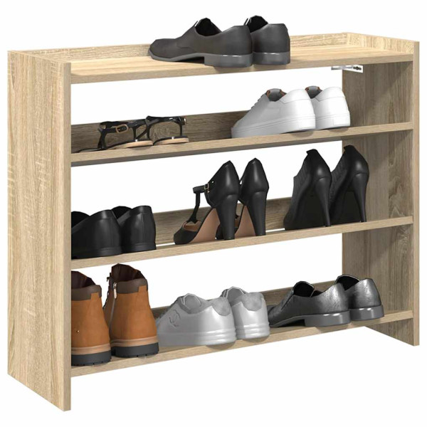 Mueble zapatero madera contrachapada roble sonoma 80x25x62 cm