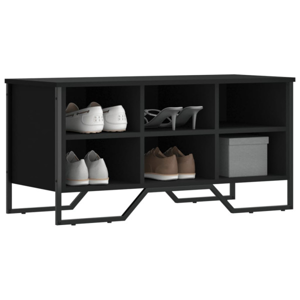 Mueble zapatero madera de ingeniería negro 90x38x45.5 cm