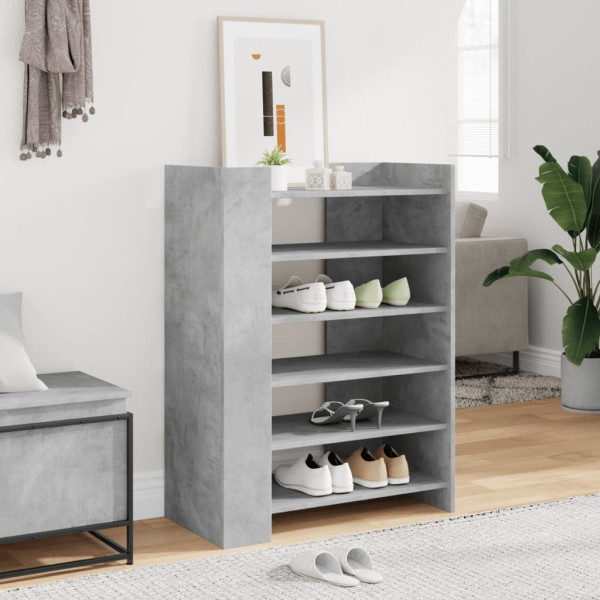 Mueble zapatero madera ingeniería gris hormigón 74.5x37.5x100cm