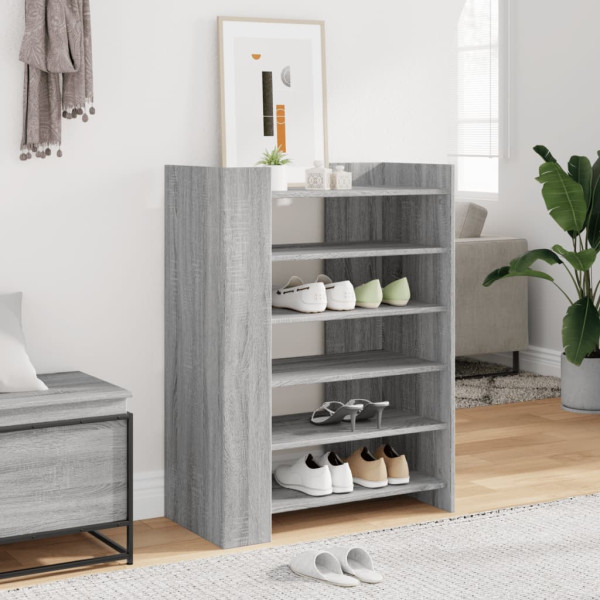 Mueble zapatero madera ingeniería gris Sonoma 74.5x37.5x100 cm