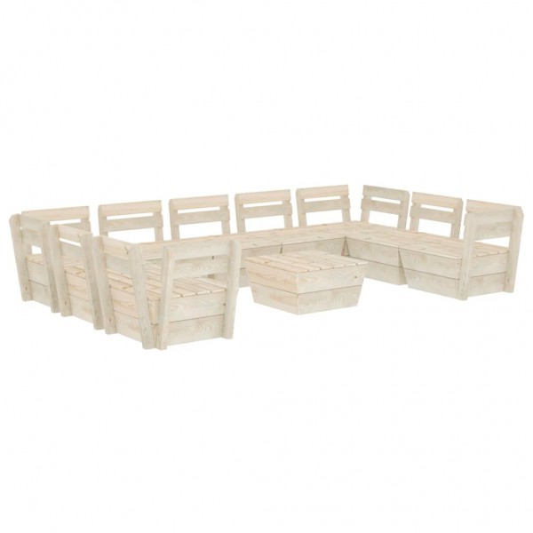 Muebles de palés para jardín 10 pzas madera de abeto impregnada