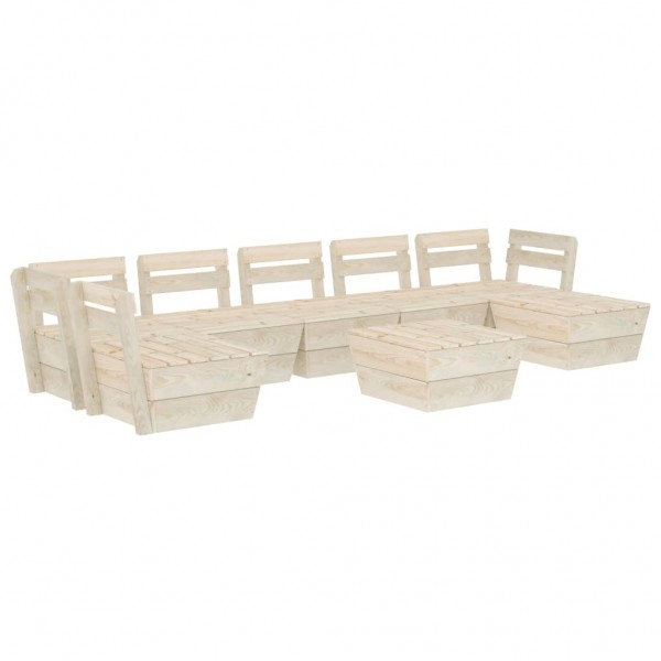 Muebles de palés para jardín 8 pzas madera de abeto impregnada