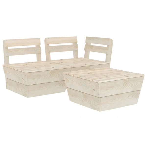 Muebles de palets para jardín 3 pzas madera de abeto impregnada
