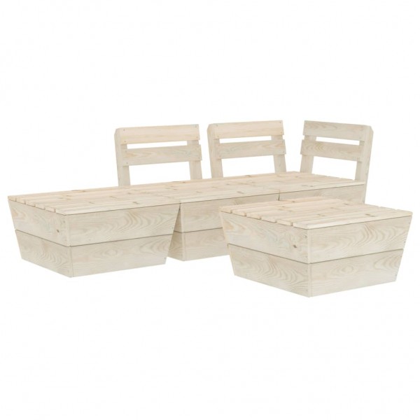 Muebles de palets para jardín 4 pzas madera de abeto impregnada