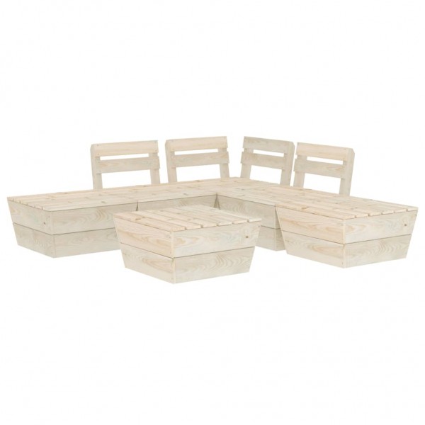 Muebles de paléts para jardín 6 pzas madera de abeto impregnada