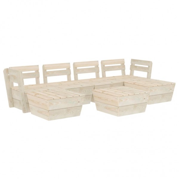 Muebles de palets para jardín 7 pzas madera de abeto impregnada