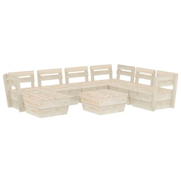Muebles de palets para jardín 8 pzas madera de abeto impregnada