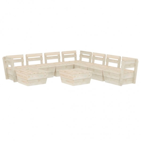Muebles de palets para jardín 9 pzas madera de abeto impregnada