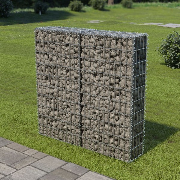 Muro de gaviones con cubiertas acero galvanizado 100x20x100 cm