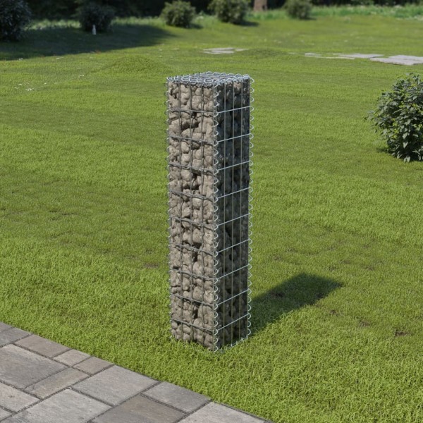 Muro de gaviones con cubiertas acero galvanizado 20x20x100 cm