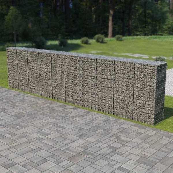 Muro de gaviones con cubiertas acero galvanizado 600x50x150 cm