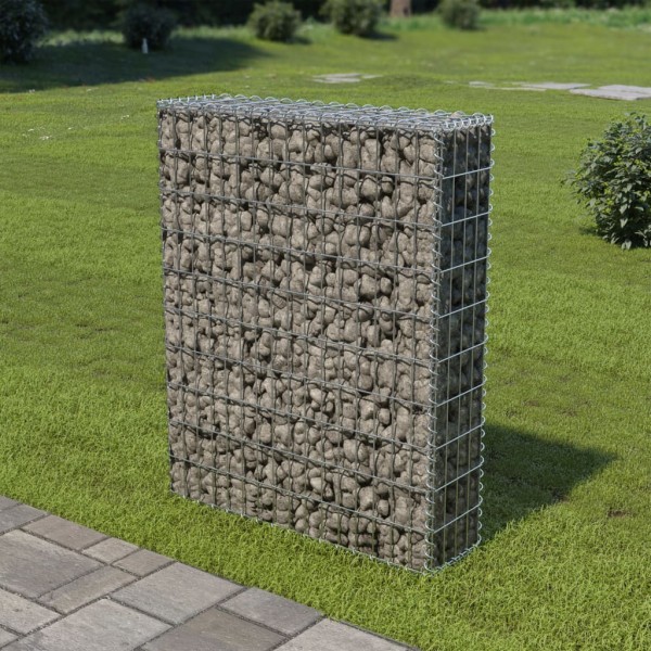 Muro de gaviones con cubiertas acero galvanizado 80x20x100 cm
