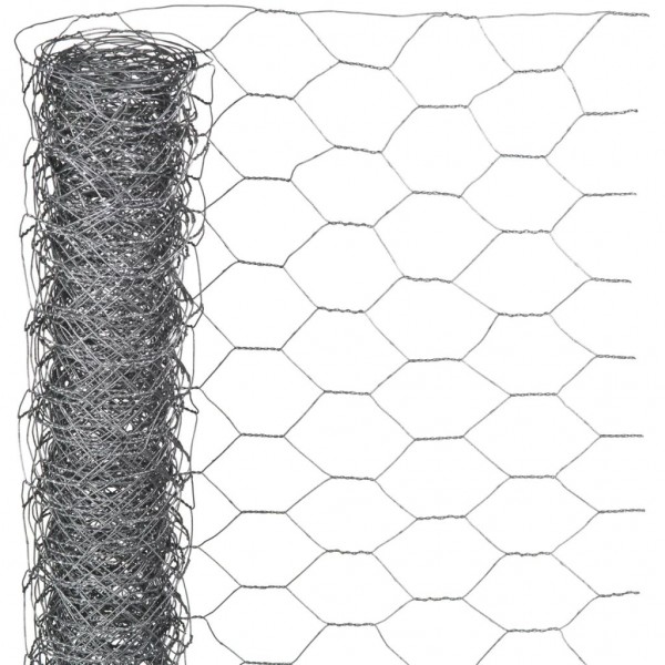 Nature Malla de alambre hexagonal acero galvanizado 0.5x10 m 25 mm