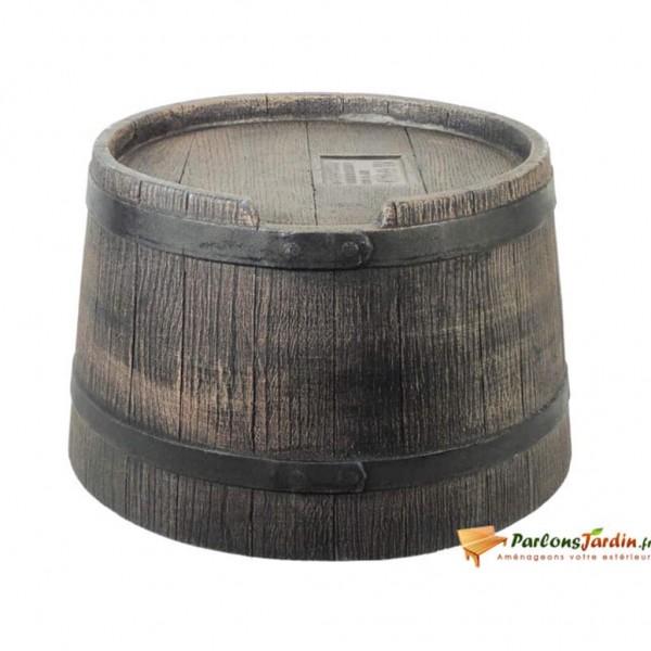 Nature Soporte de barril de lluvia aspecto de madera marrón 30.5x58 cm
