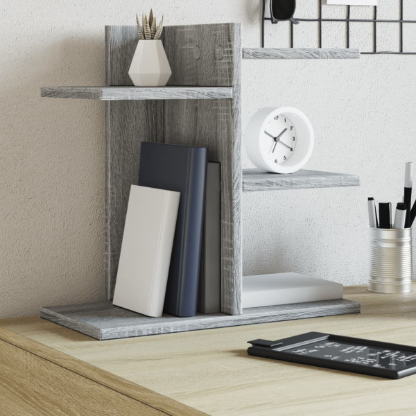 Organizador de escritorio madera ingeniería gris 42x21.5x42 cm