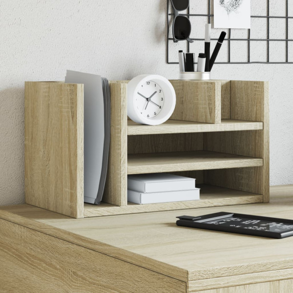 Organizador escritorio madera color roble Sonoma 44.5x24x25 cm