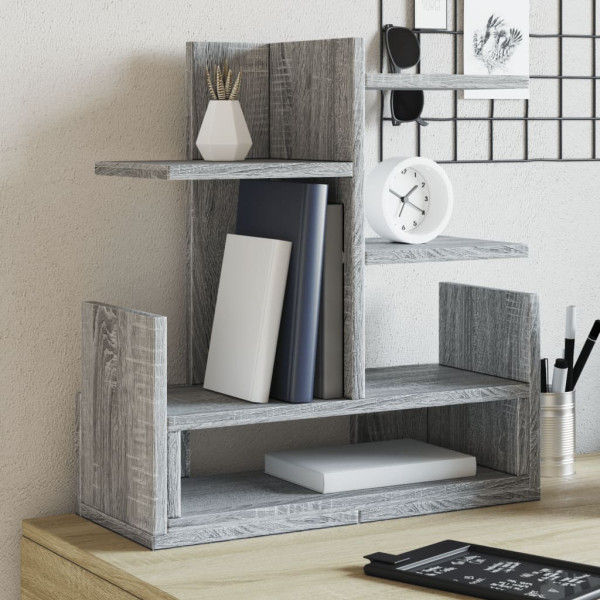 Organizador escritorio madera ingeniería gris 49x20x52.5 cm