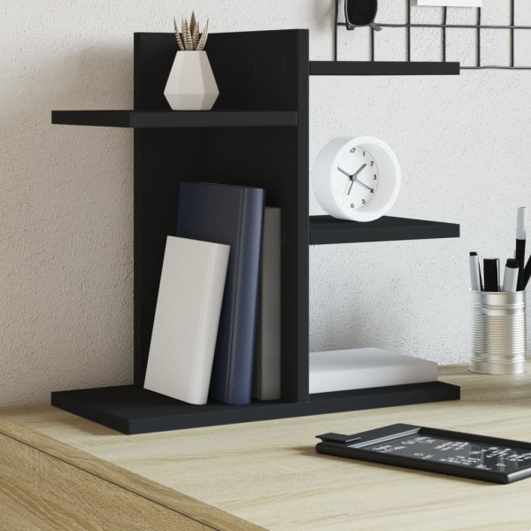 Organizador escritorio madera ingeniería negro 42x21.5x42 cm