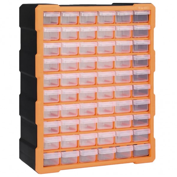 Organizador multicajones con 60 cajones 38x16x47.5 cm