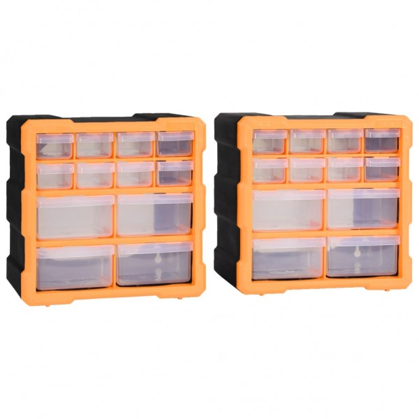 Organizadores multicajones con 12 cajones 2 uds 26.5x16x26 cm