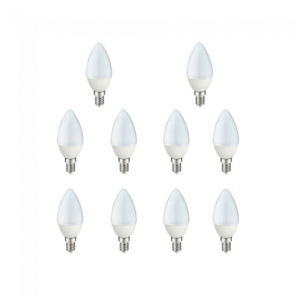 Pack 10 bombillas LED Vela E14 (4W - 3000K)