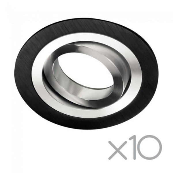 Pack 10 Focos empotrables redondo CLASSIC negro