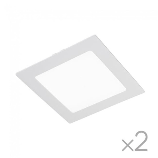 Pack 2 x Downlight LED cuadrado Extraplano 6000K (18W)