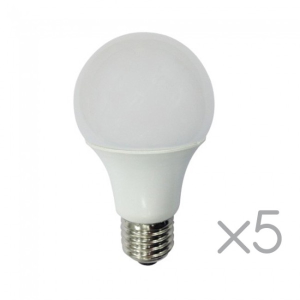 Pack 5 Bombillas LED E27 estándar 10W (Luz cálida)