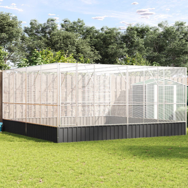 Pajarera de acero color plateado 418x414x212 cm