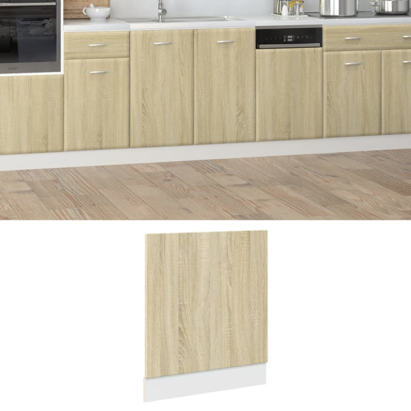 Panel de lavavajillas madera ingeniería roble Sonoma 60x3x67 cm
